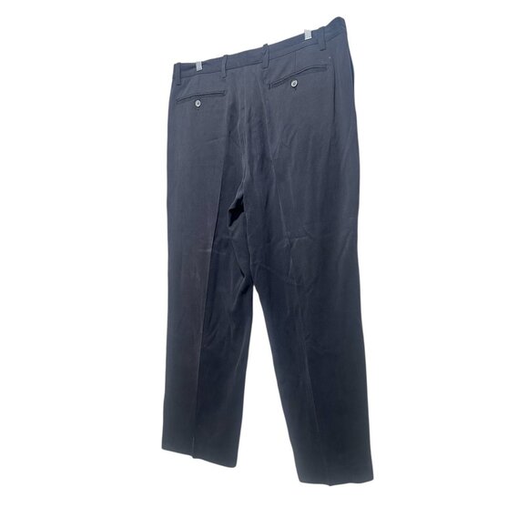 Tommy Bahama Silk Pleated Pants Mens Size 36x32 Black Relaxed fit Golf Preppy - Picture 12 of 13